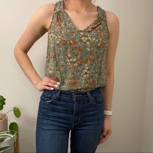 Green floral Old Navy Sleeveless Blouse